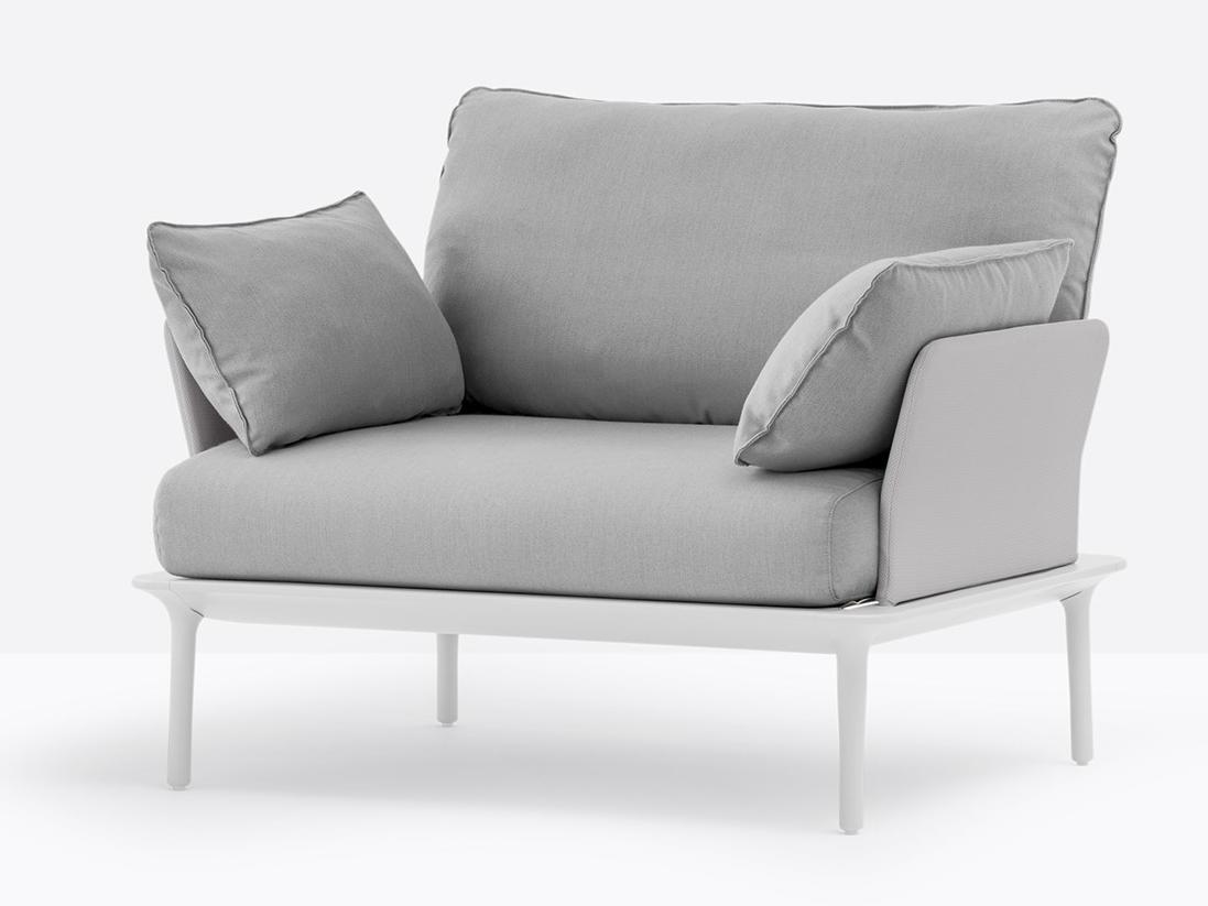 REVA REVA_P Upholstered fabric garden armchair with armrests