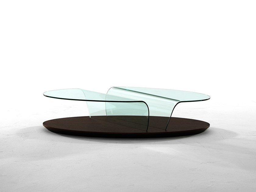 ARONA Low oval glass coffee table