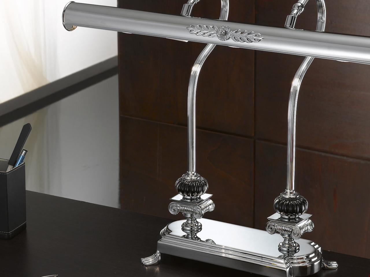KENZY 3009BK/L Chrome finish table lamp with black crystal