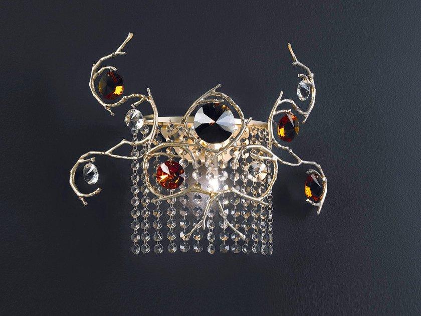 DIAMOND Halogen bronze wall lamp with crystals