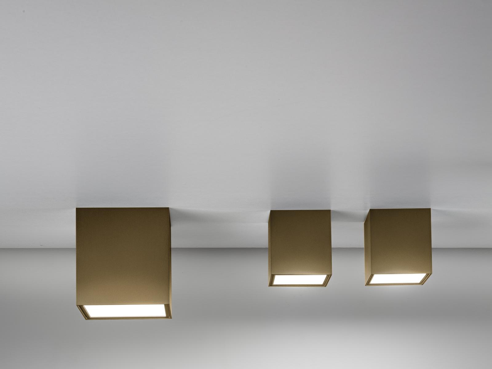 THREE Glass and aluminium wall lamp / ceiling lamp