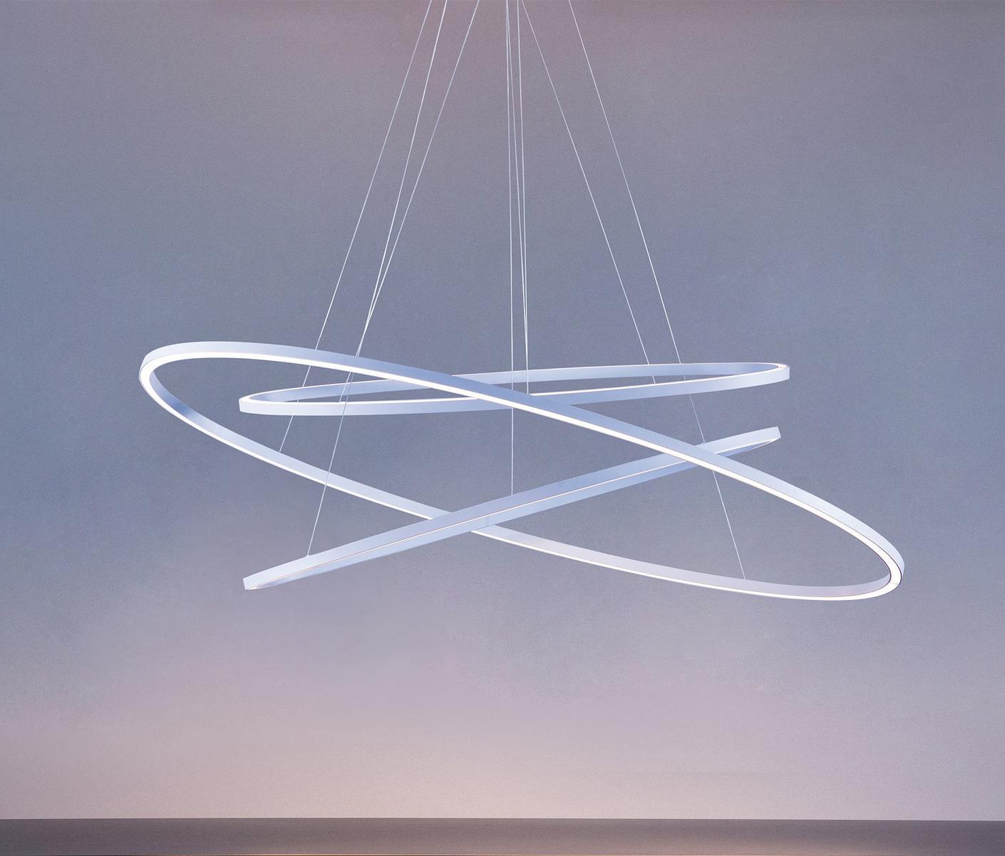 ELLISSE TRIPLE LED extruded aluminium pendant lamp