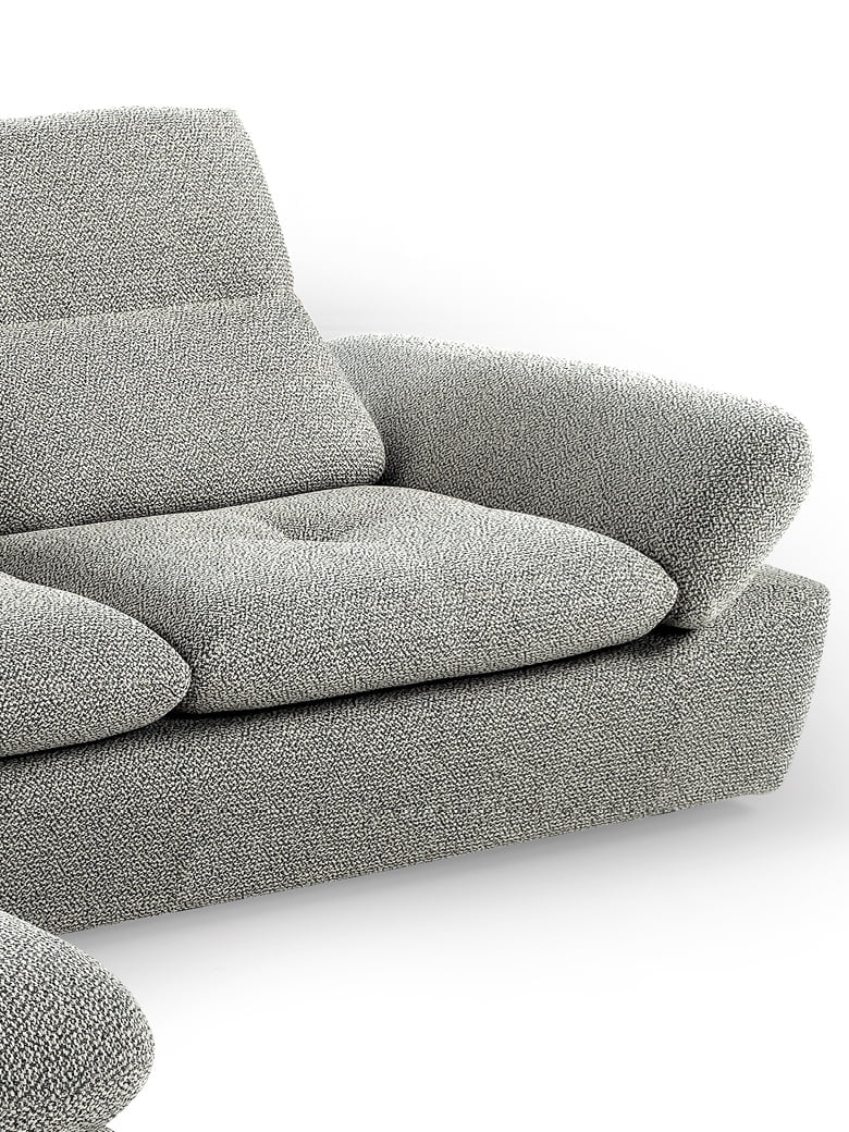 ALBA The Alba sofa features adjustable backrests, headrests, and armrests for customized comfort and can double as a day bed with its removable covers.