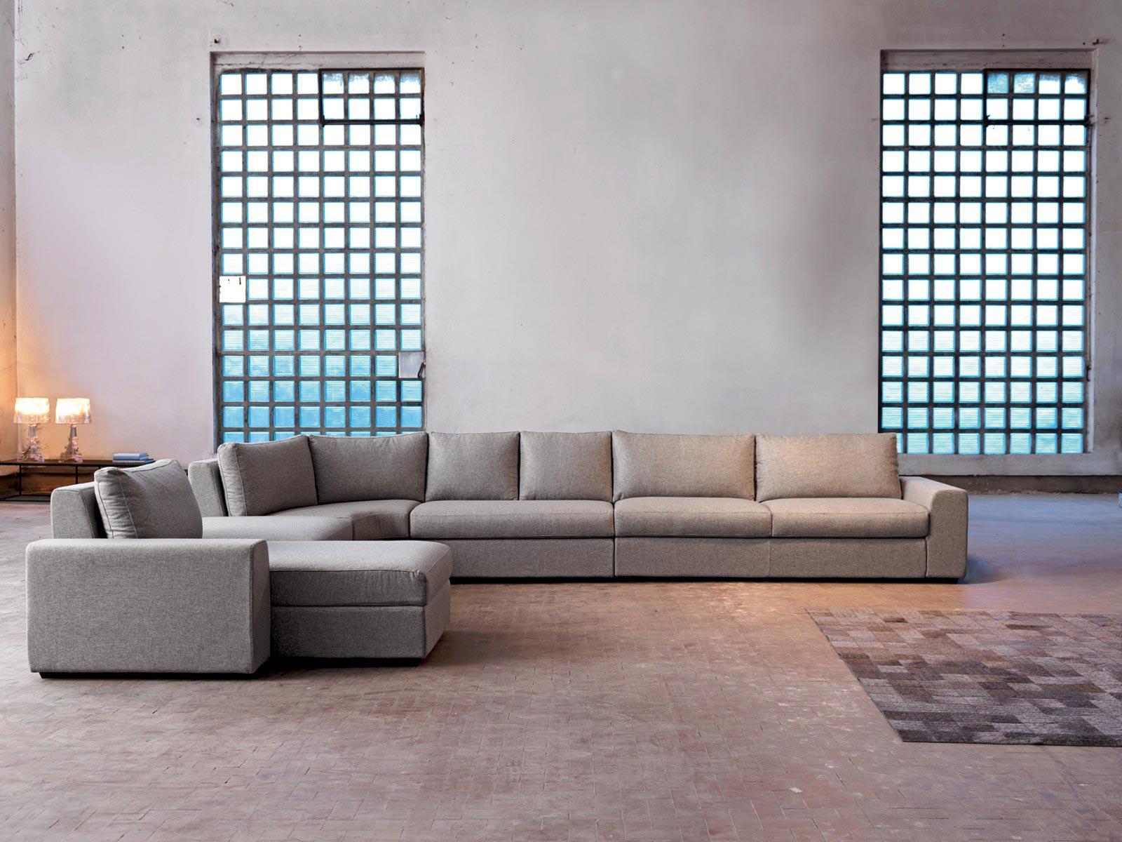 SANDER Corner fabric sofa with chaise longue