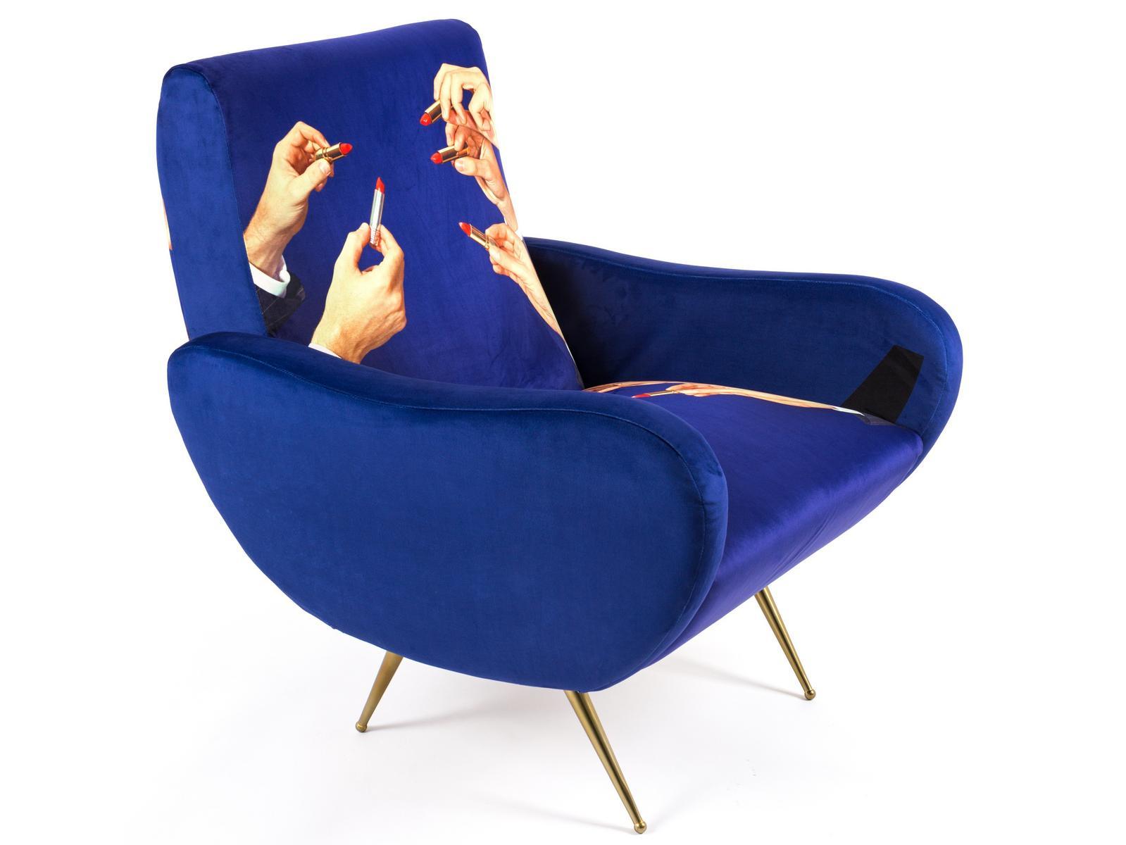 LIPSTICKS Fabric armchair with armrests