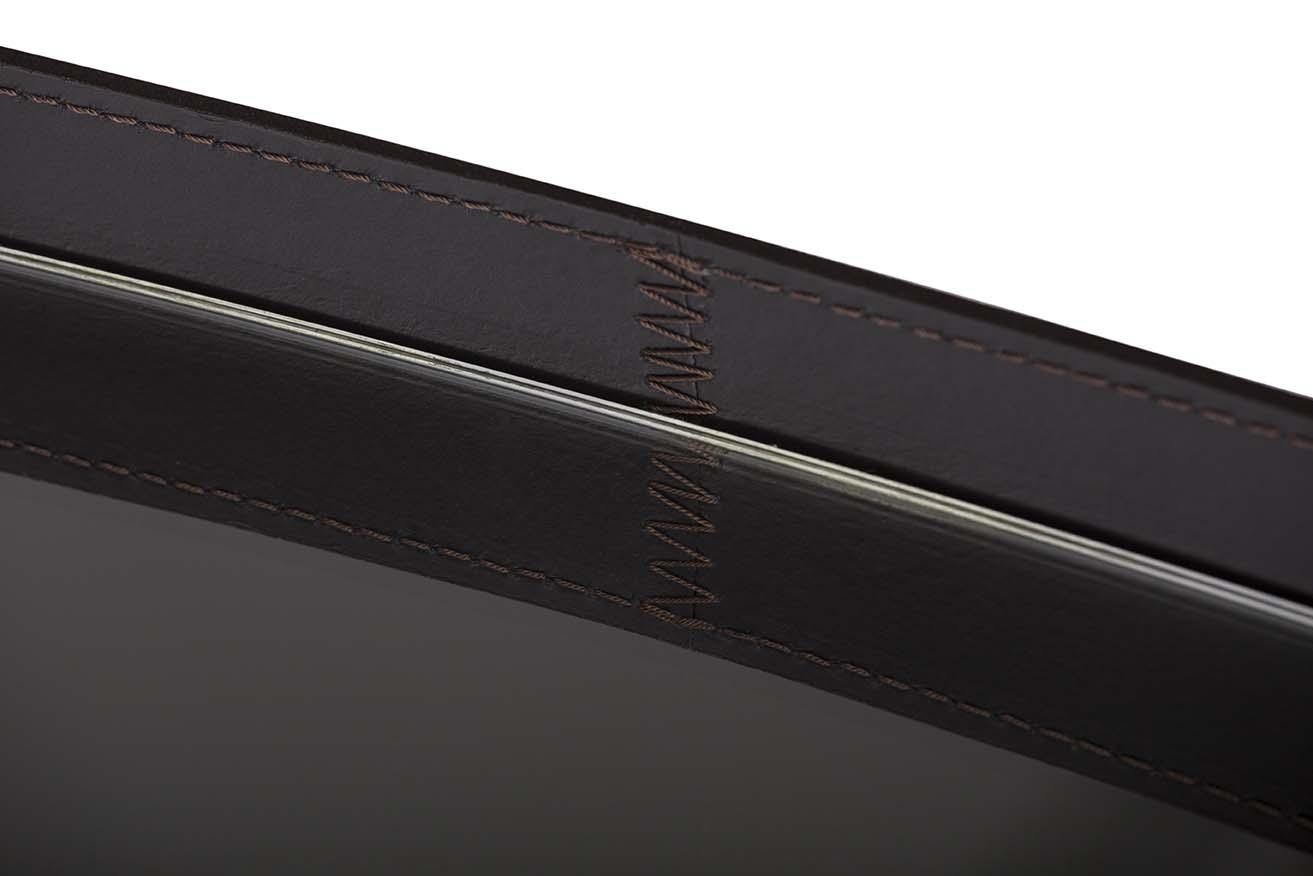 VEGA Framed tanned leather mirror