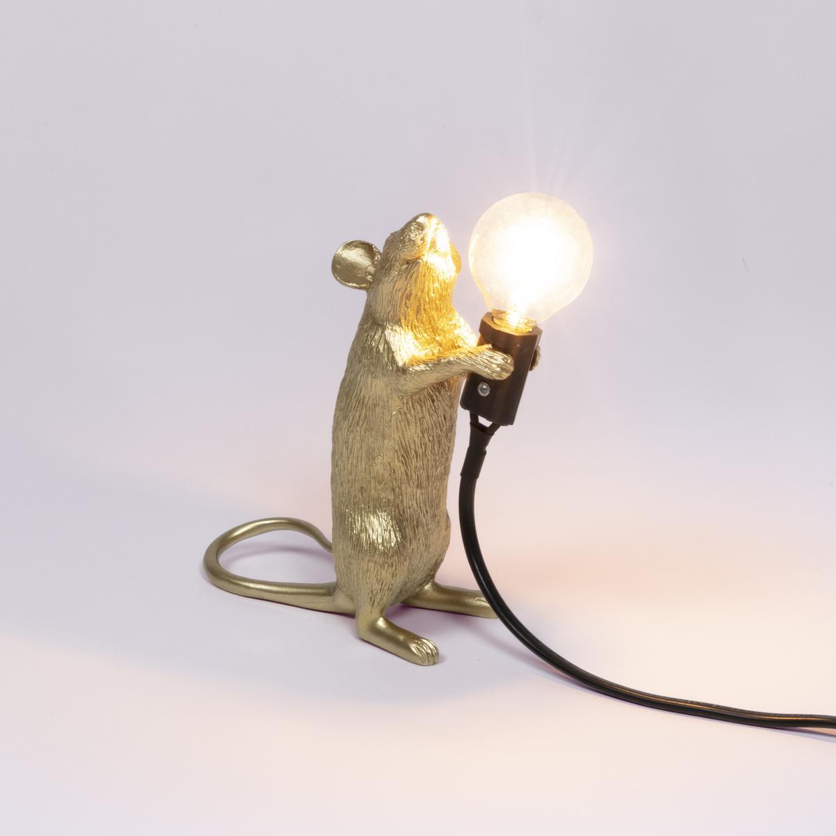 MOUSE LAMP GOLD - STEP LED resin table lamp