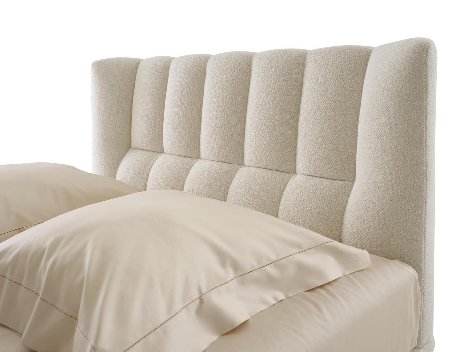 EVISA Fabric double bed with upholstered headboard