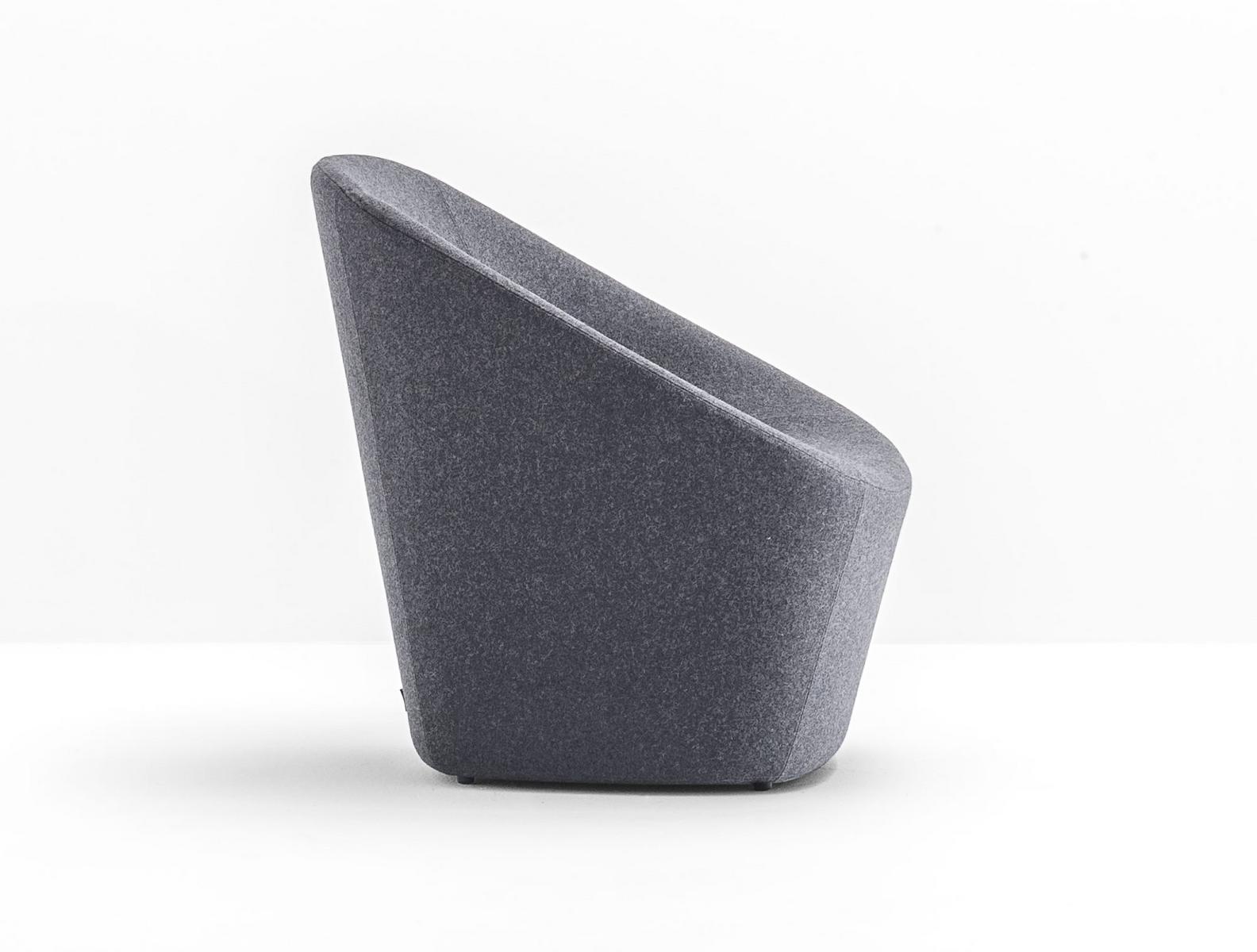 LOG 366 Upholstered fabric armchair with armrests