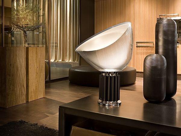 TACCIA LED indirect light glass and aluminium table lamp