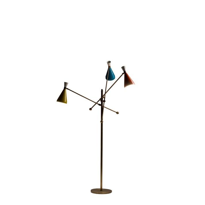 FLIPPER Brass and aluminium floor lamp