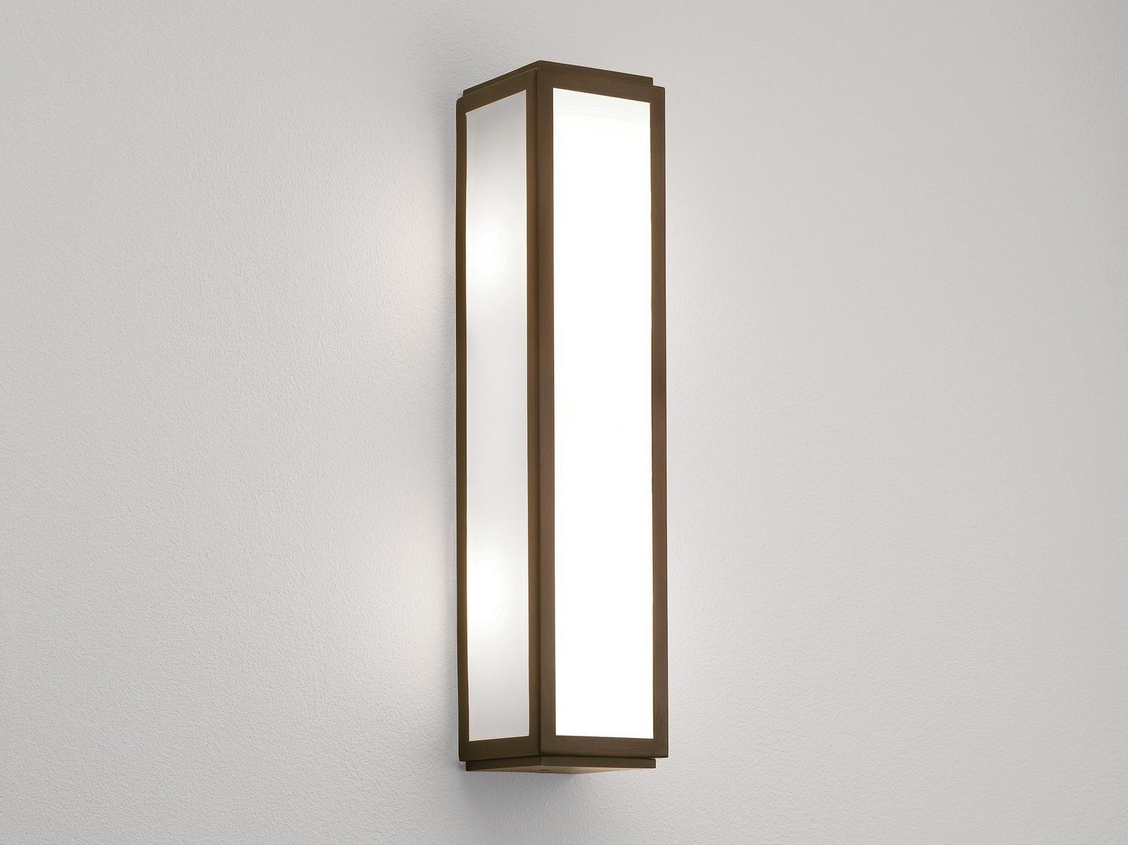 MASHIKO LED glass and steel wall lamp for bathroom