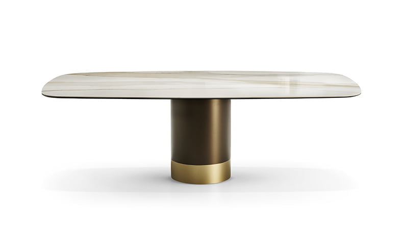 CILINDRO CERAMIC Round ceramic table in a luxury style