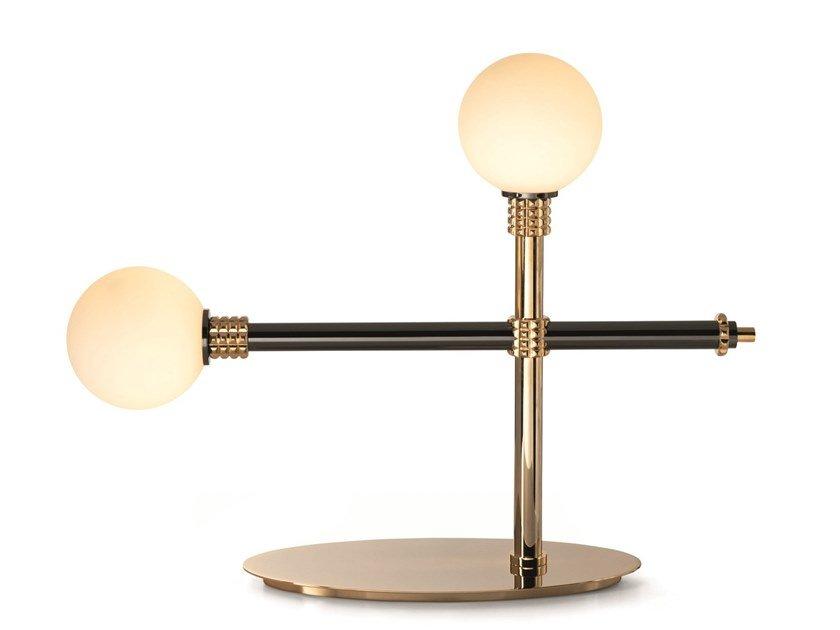 ALPHA Brass table lamp with fixed arm