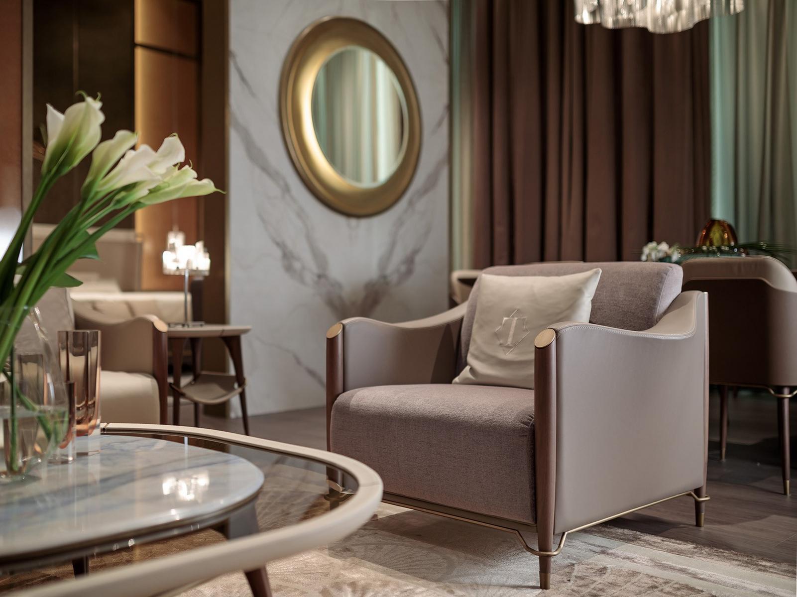 MELTING LIGHT Fabric armchair with armrests