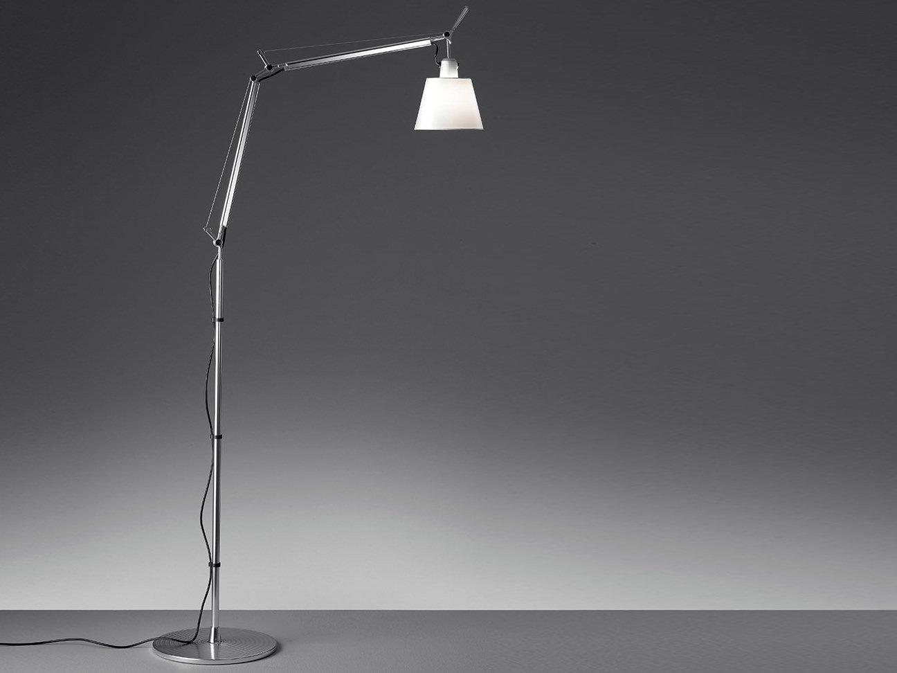 TOLOMEO BASCULANTE FLOOR Adjustable parchment paper or satin floor lamp
