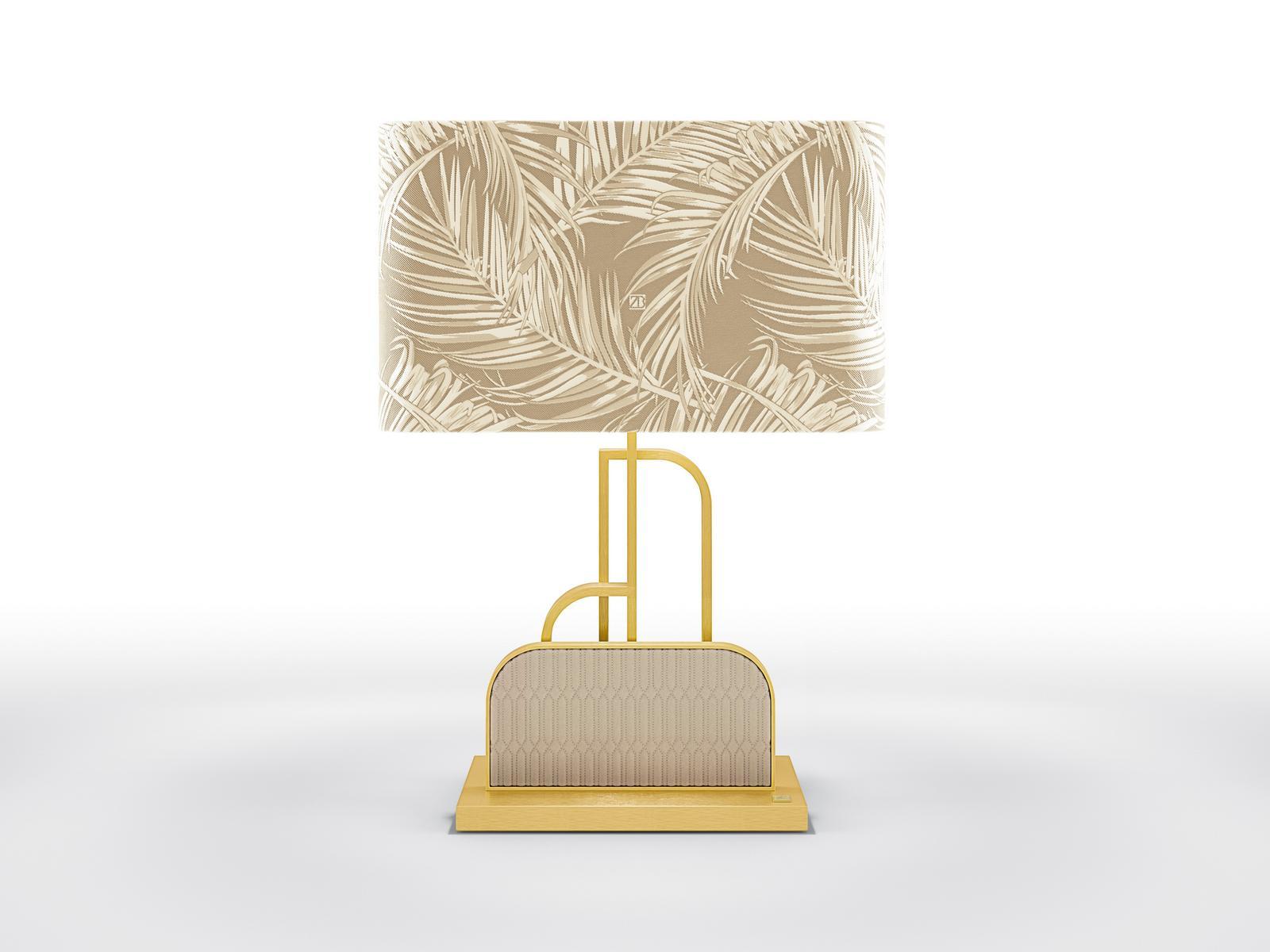 WAVE Metal table lamp and fabric lampshade