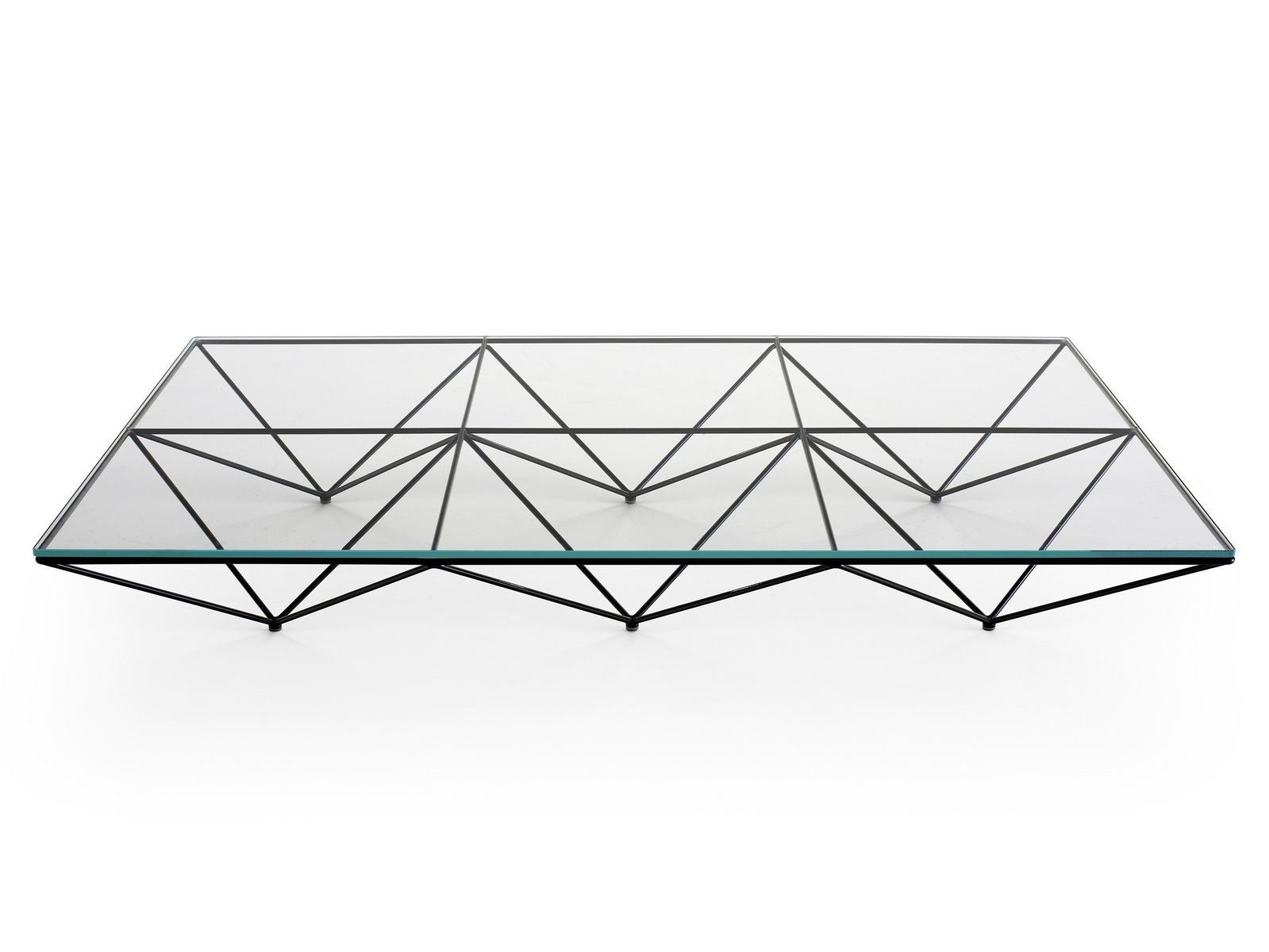 ALANDA '18 Rectangular glass and steel coffee table
