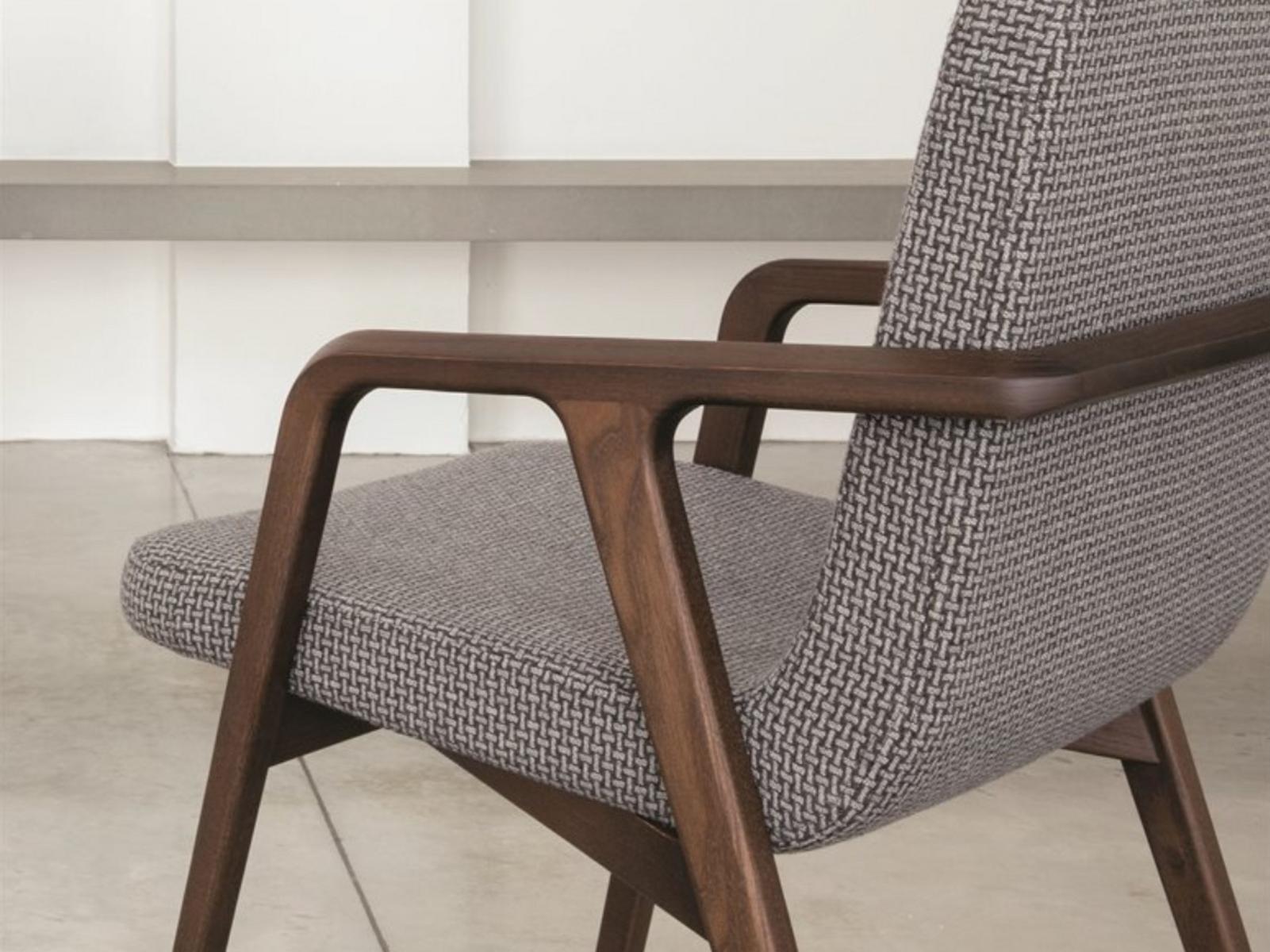 LOLITA Upholstered fabric chair with armrests