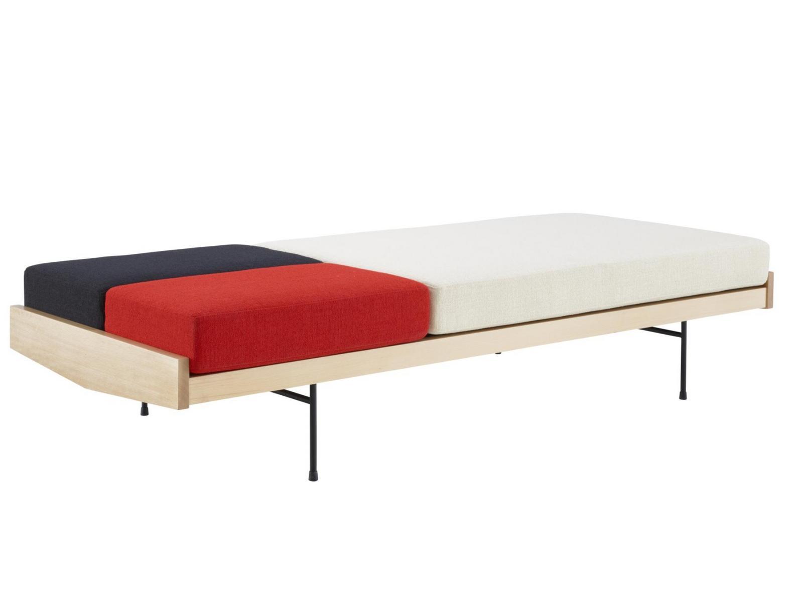 DAYBED Upholstered fabric bench with back