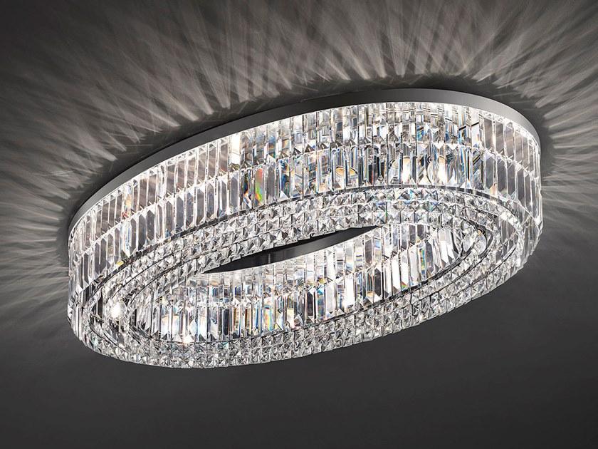 IMPERO & DECO VE 760 PL OV Incandescent metal ceiling lamp with crystals