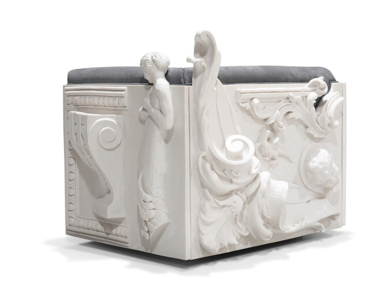 VERSAILLES Fabric armchair with armrests