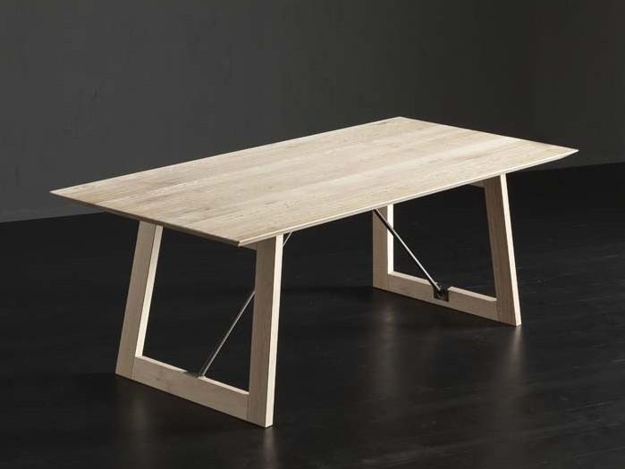 TOLEDO + FLAT/TIRANTI Rectangular wooden dining table