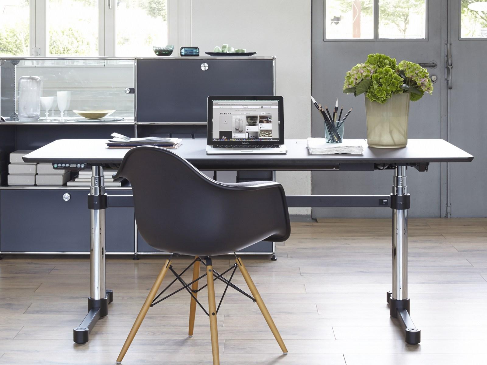 KITOS M Height-adjustable rectangular MDF office desk