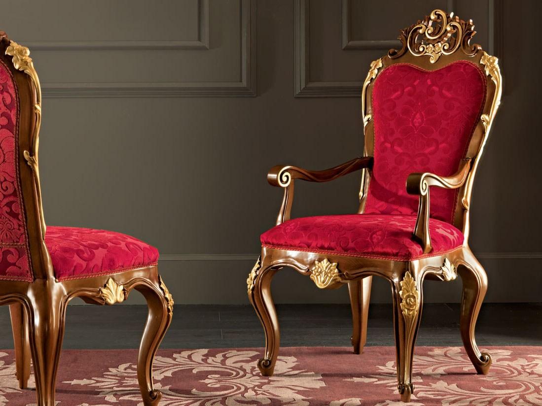 11501 Upholstered fabric chair with armrests