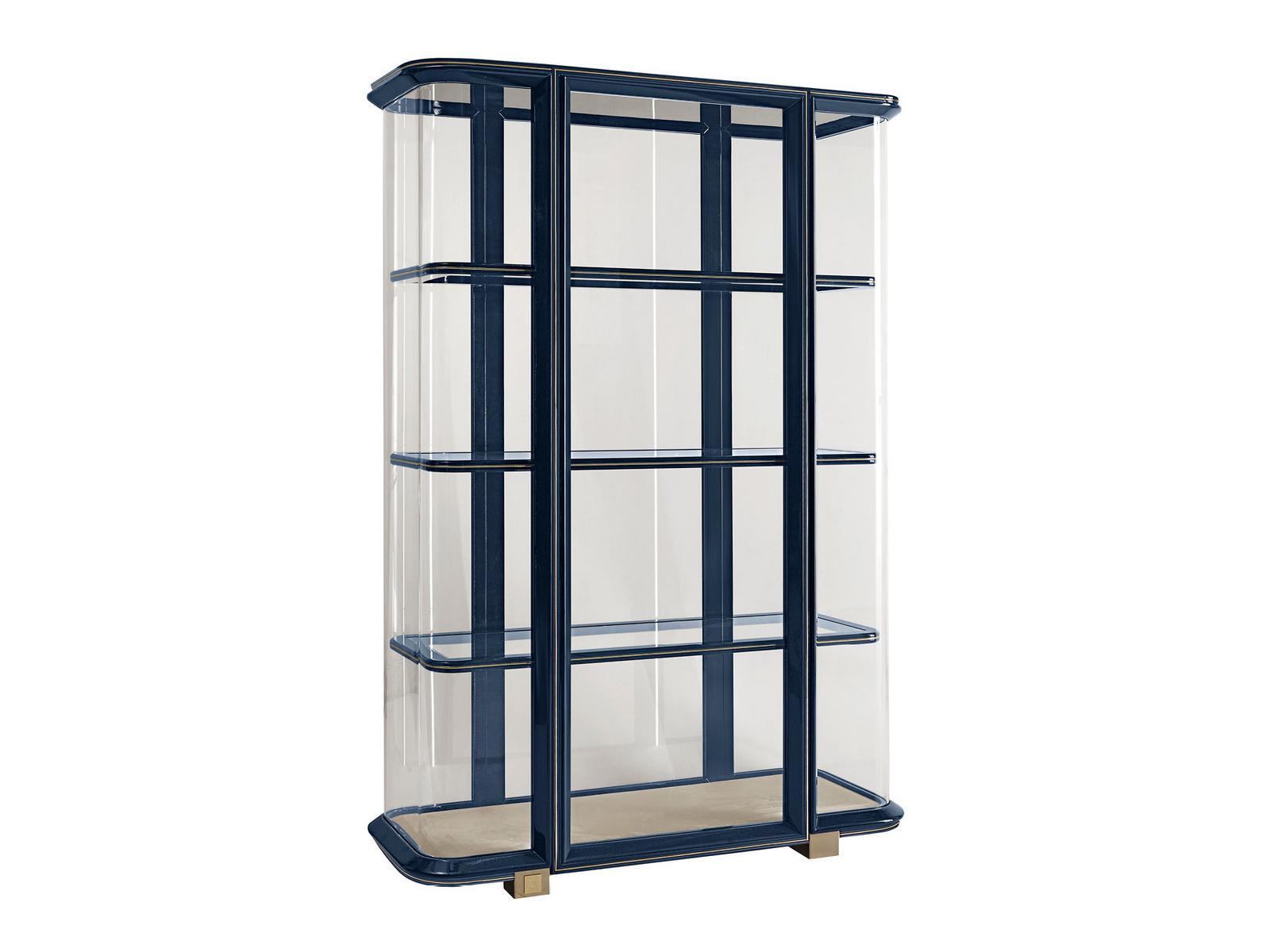 GRACE Wood and glass display cabinet with integrated lighting