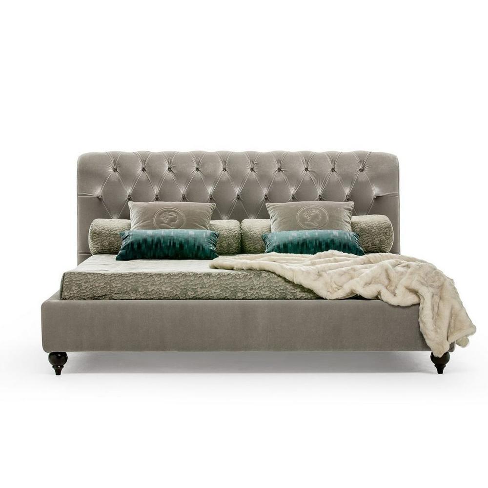 ALFRED Velvet bed with high headboard