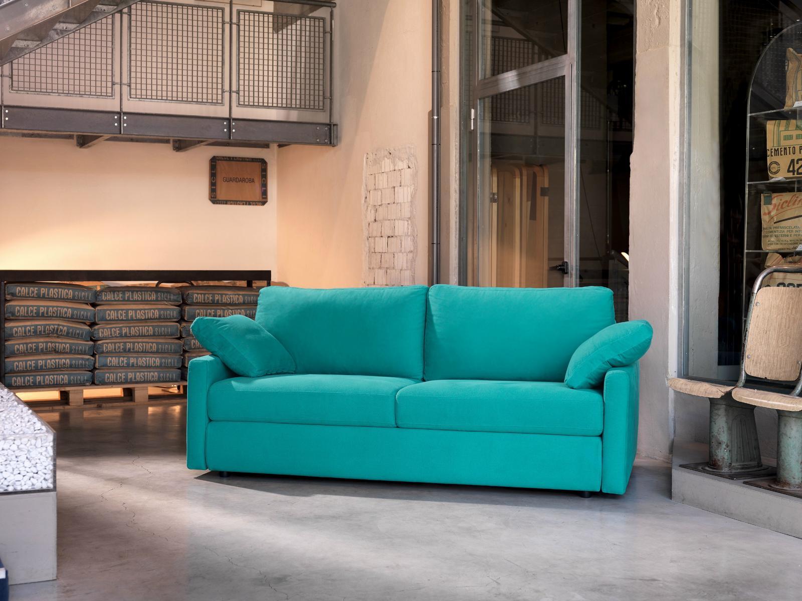 LESLIE Convertible fabric sofa with removable cover