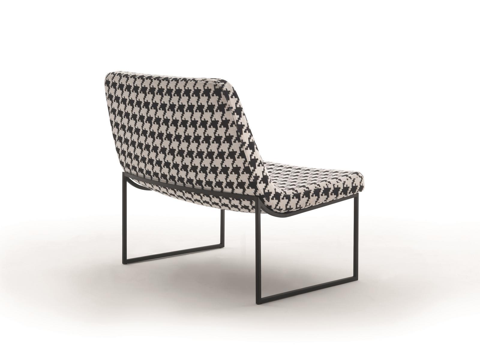 SELLA Sled base tufted upholstered leather armchair