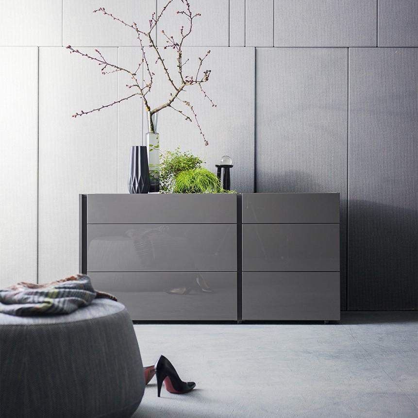 DA-DO SYSTEM Rectangular lacquered chest of drawers with integrated handles