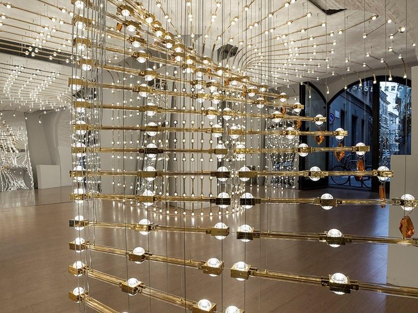 RAQAM P5 LED metal pendant lamp with crystals