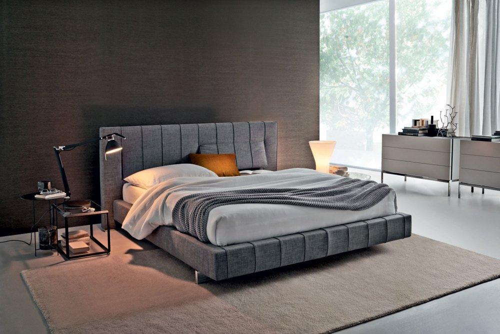 HIGH-WAVE Fabric storage bed