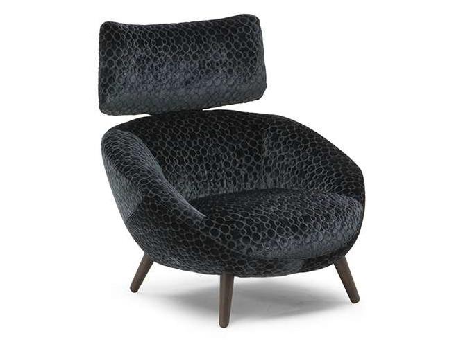 LUNA Fabric armchair with headrest