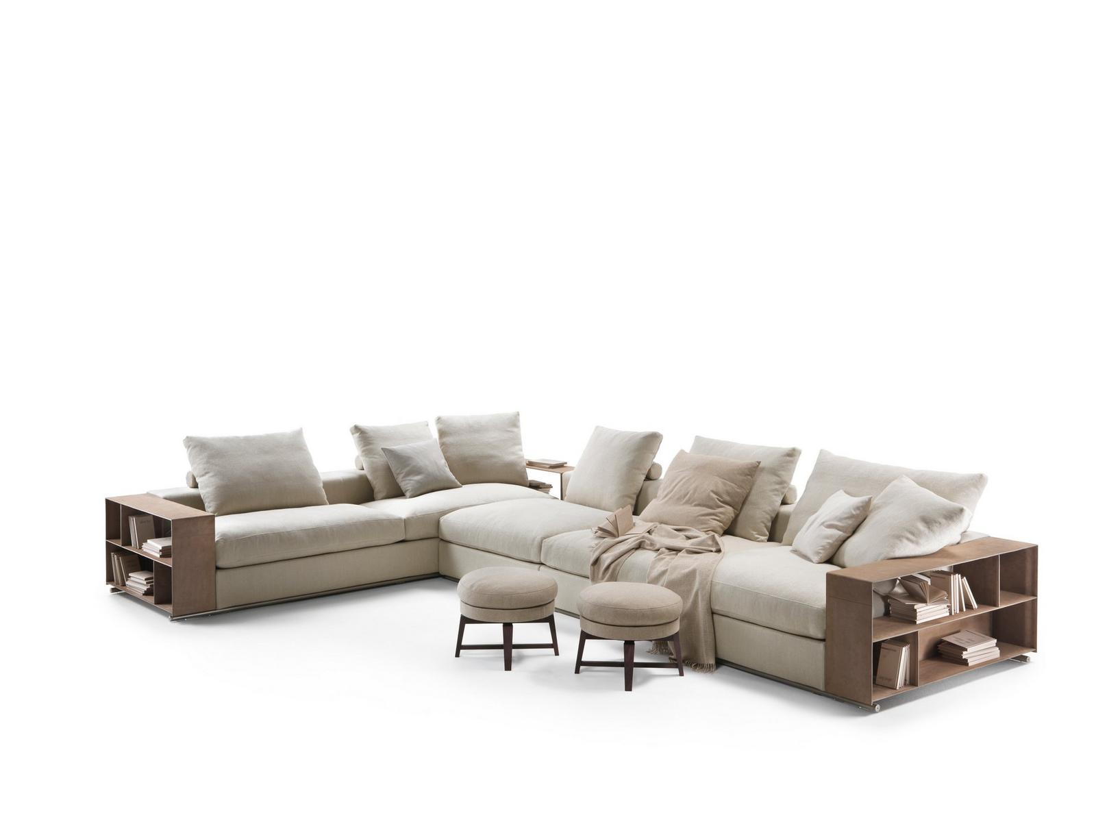 GROUNDPIECE Sectional fabric sofa with storage space