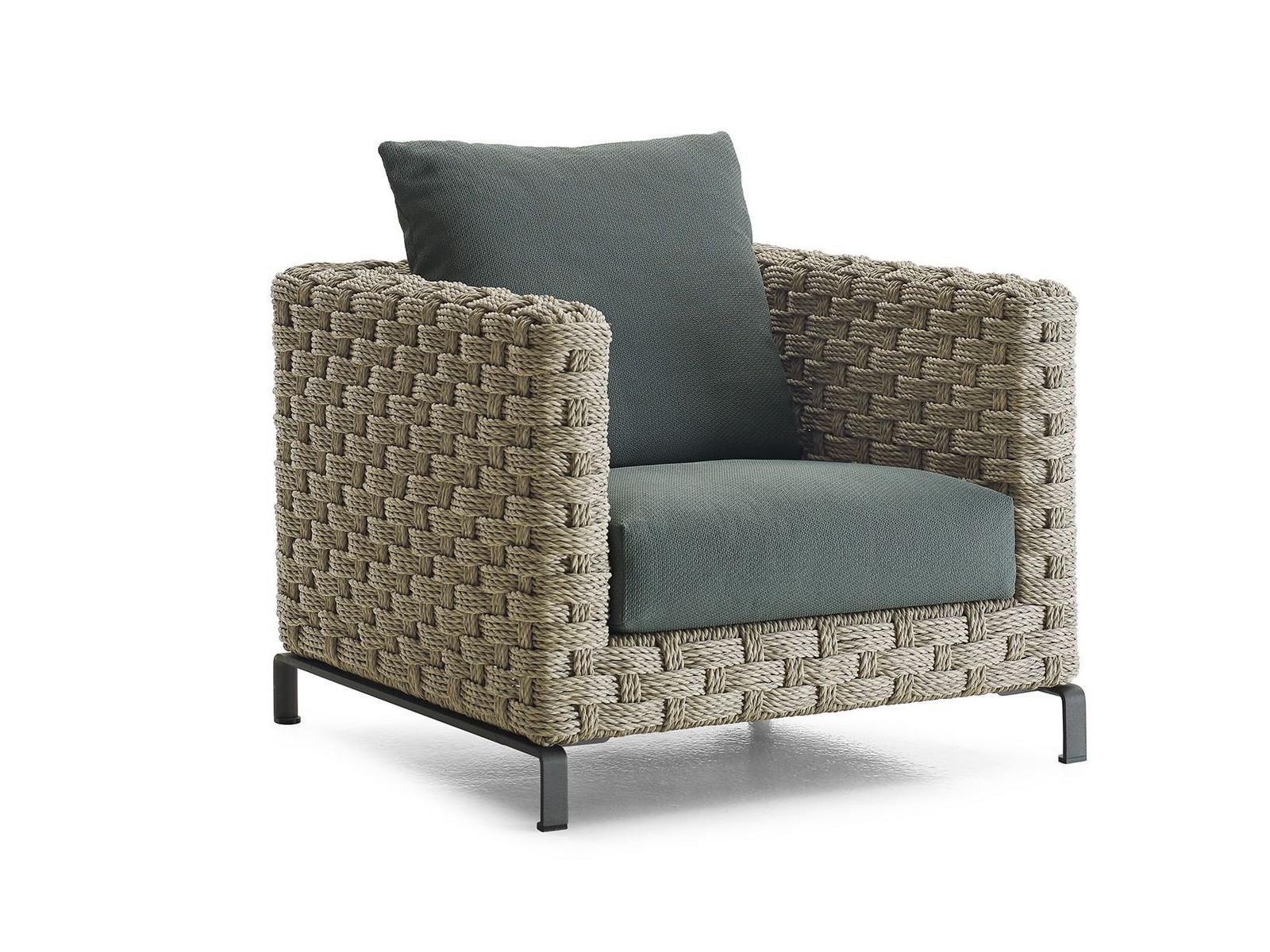 RAY OUTDOOR NATURAL Textilene garden armchair with armrests