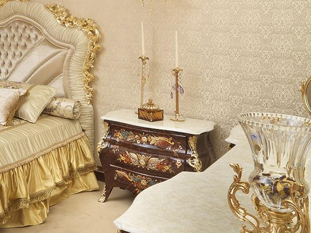 14206 Wooden bedside table with drawers