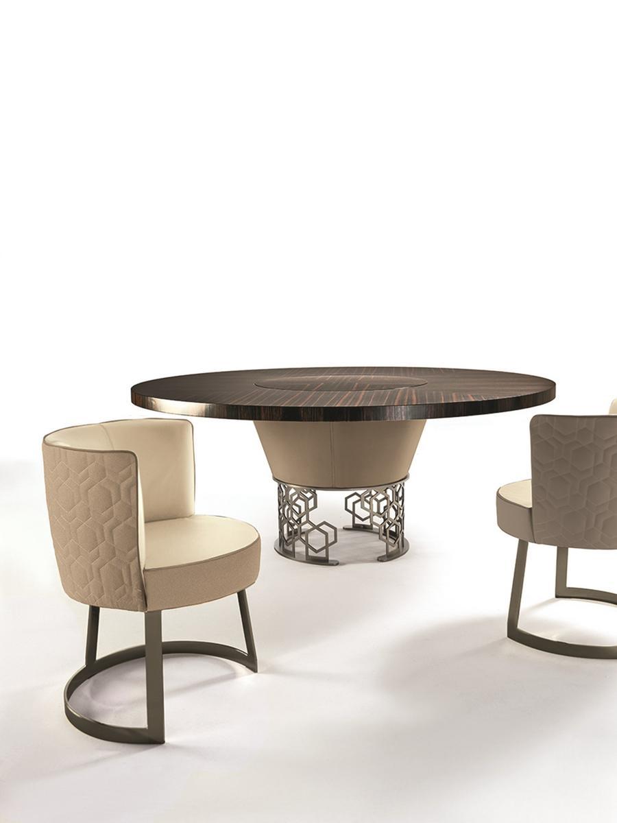 CLAIRMONT Round leather table