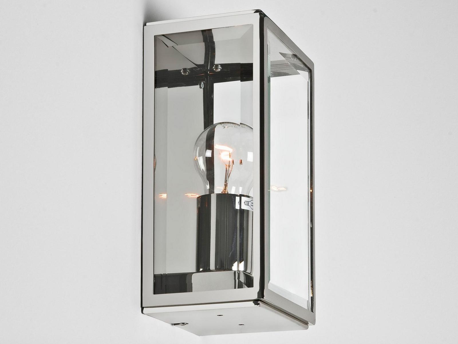 HOMEFIELD 160 Glass and steel outdoor wall lamp