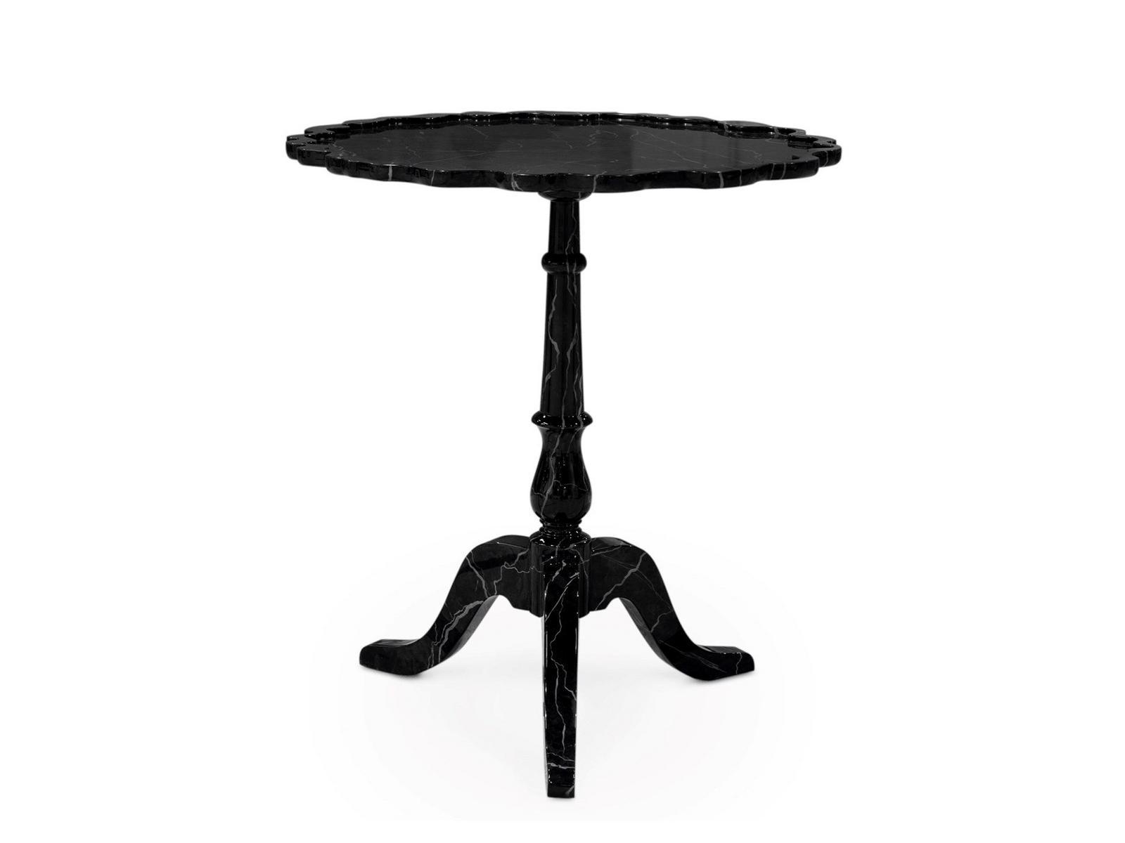 SHIELD FAUX-MARBLE Wooden side table