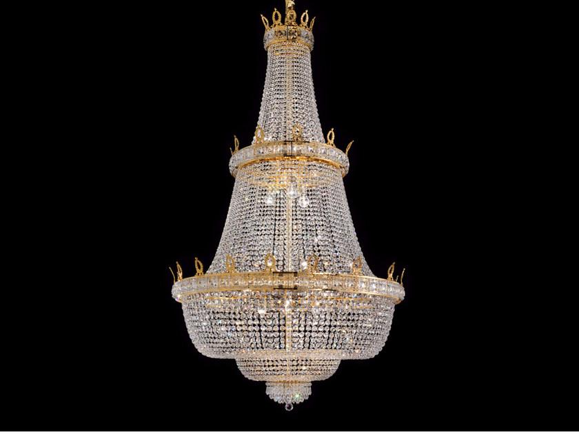 IMPERO & DECO VE 829 22 / 66 Incandescent brass chandelier with crystals
