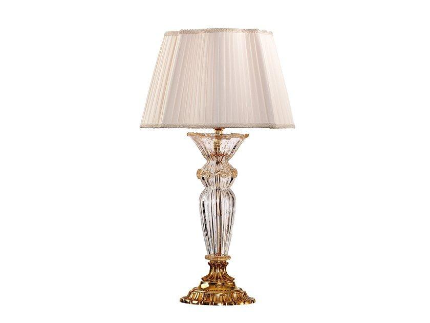 CHARLOTTE 4795/LG Gold plated table lamp with glass and shade