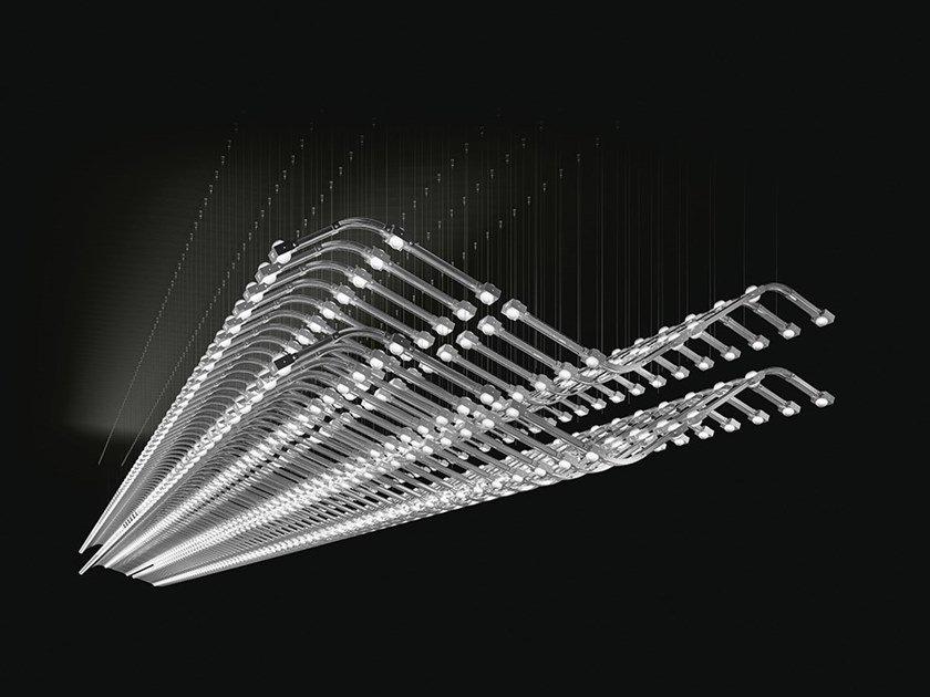 RAQAM R2 LED metal pendant lamp with crystals