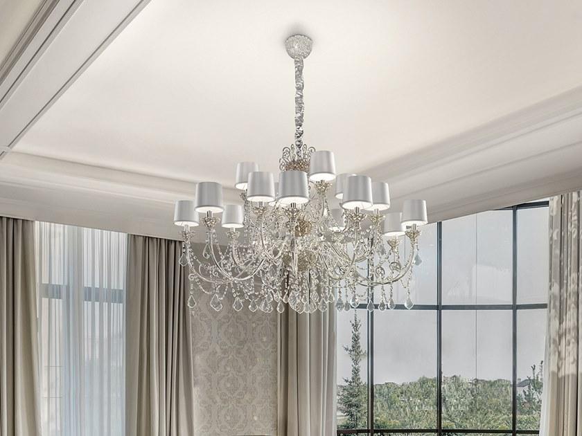 IMPERIAL 16 Incandescent metal chandelier with crystals