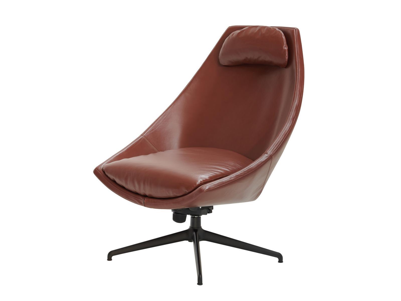 CUT Leather armchair with headrest