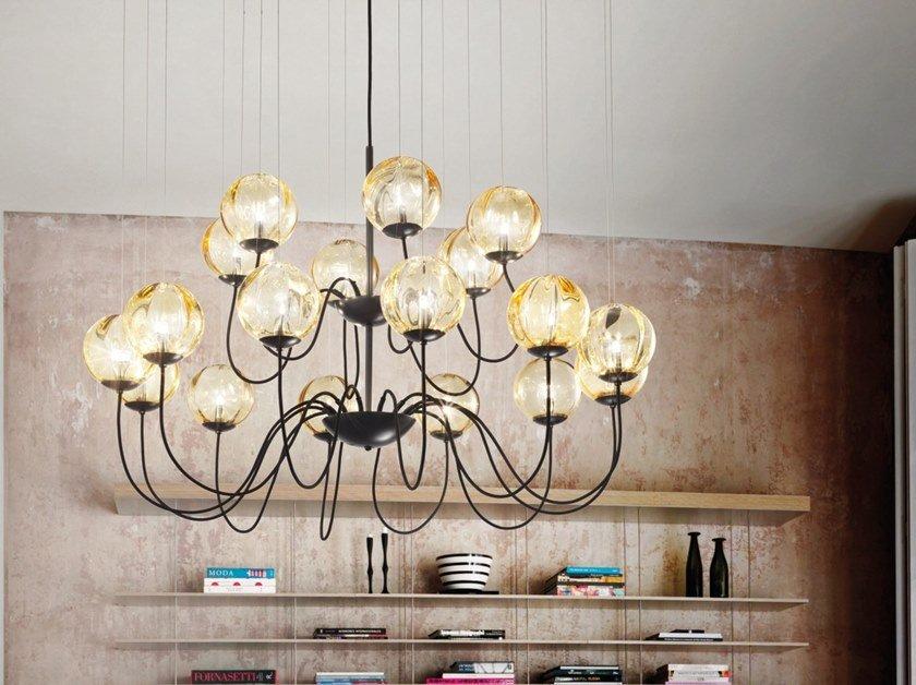 PUPPET SP 18P Direct light blown glass pendant lamp