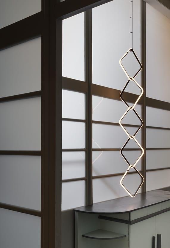 ARRANGEMENTS SQUARE LED powder coated aluminium pendant lamp